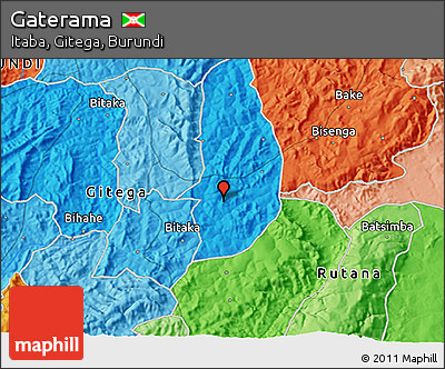 Political 3D Map of Gaterama