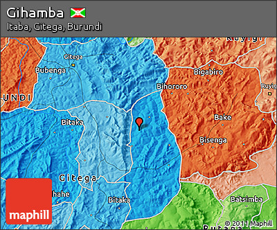 Political 3D Map of Gihamba