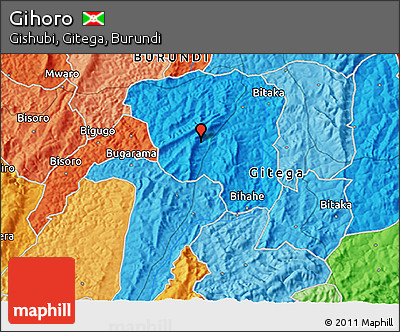 Political 3D Map of Gihoro