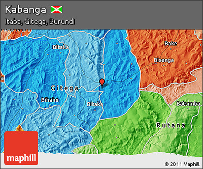 Political 3D Map of Kabanga