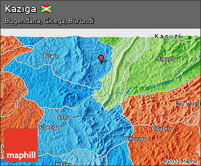 Political 3D Map of Kaziga