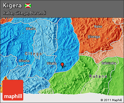 Political 3D Map of Kigera