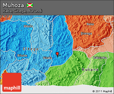 Political 3D Map of Muhoza