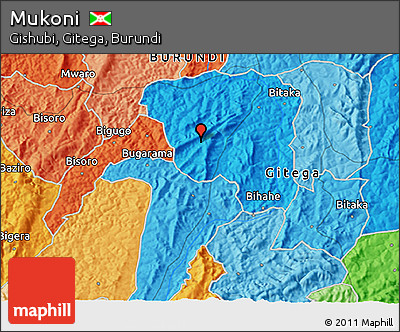 Political 3D Map of Mukoni