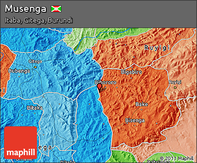 Political 3D Map of Musenga