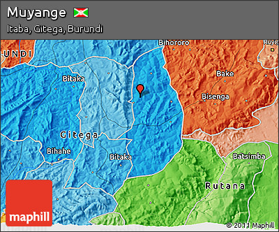 Political 3D Map of Muyange