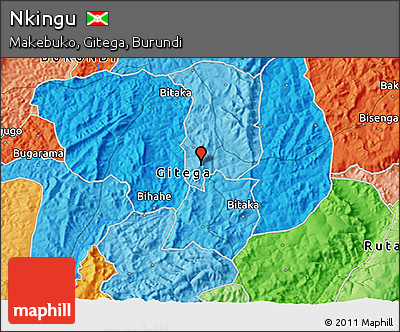 Political 3D Map of Nkingu