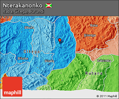 Political 3D Map of Nterakanonko