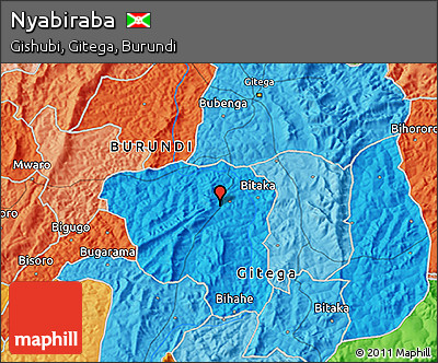Political 3D Map of Nyabiraba