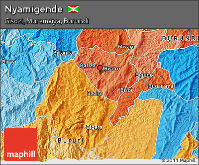 Political 3D Map of Nyamigende