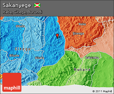 Political 3D Map of Sakanyege