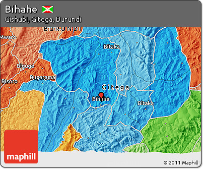 Political 3D Map of Bihahe