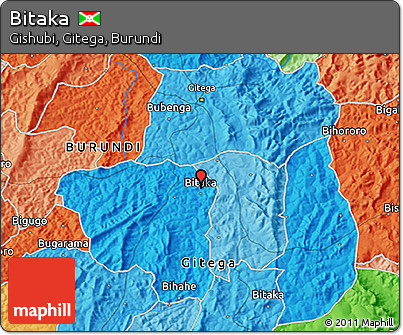 Political 3D Map of Bitaka