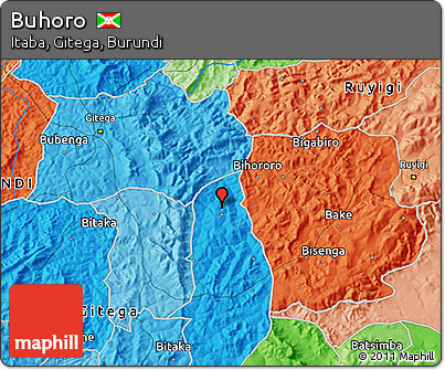 Political 3D Map of Buhoro
