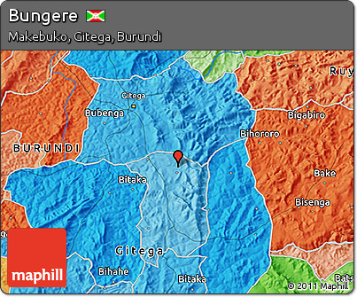 Political 3D Map of Bungere