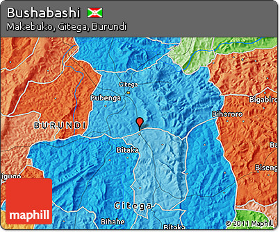 Political 3D Map of Bushabashi