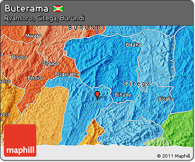 Political 3D Map of Buterama