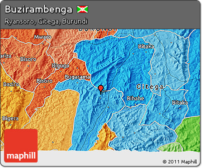 Political 3D Map of Buzirambenga