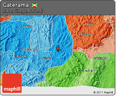Political 3D Map of Gaterama