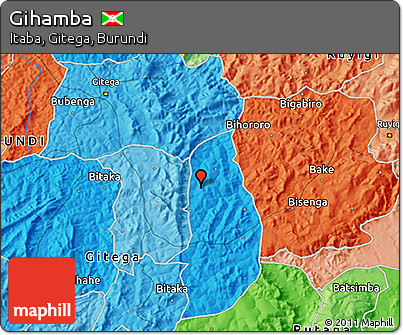 Political 3D Map of Gihamba
