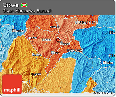 Political 3D Map of Gitwa