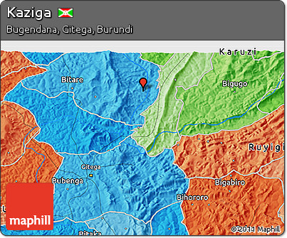Political 3D Map of Kaziga