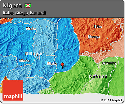 Political 3D Map of Kigera
