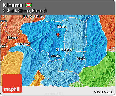 Political 3D Map of Kinama