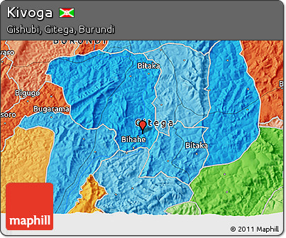 Political 3D Map of Kivoga