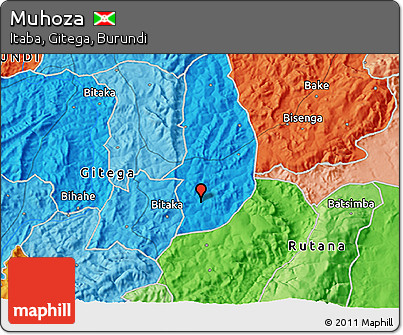 Political 3D Map of Muhoza