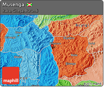 Political 3D Map of Musenga