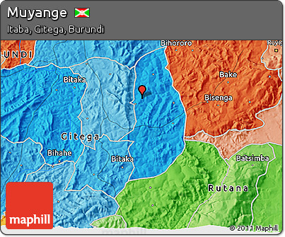 Political 3D Map of Muyange