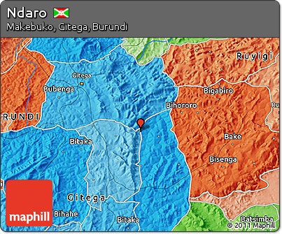 Political 3D Map of Ndaro