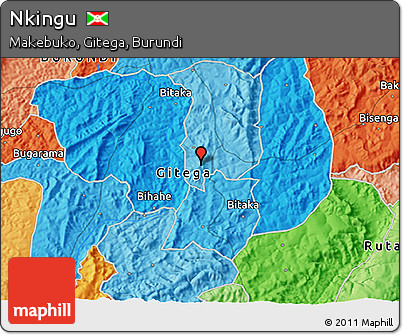Political 3D Map of Nkingu