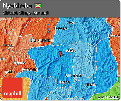 Political 3D Map of Nyabiraba