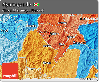 Political 3D Map of Nyamigende