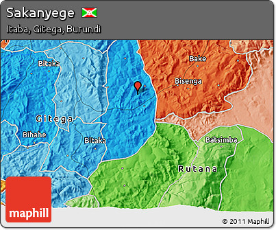 Political 3D Map of Sakanyege
