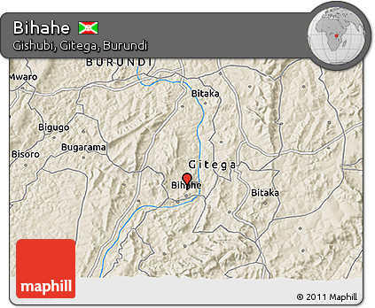 Shaded Relief 3D Map of Bihahe