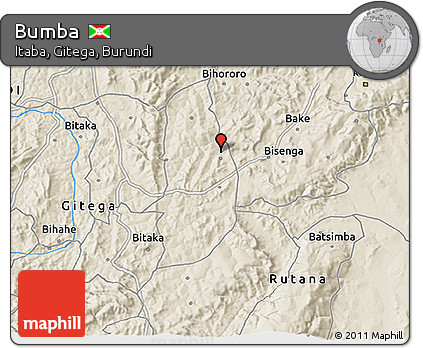 Shaded Relief 3D Map of Bumba