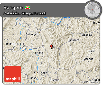 Shaded Relief 3D Map of Bungere