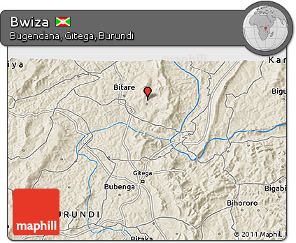 Shaded Relief 3D Map of Bwiza