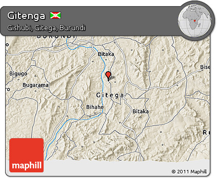 Shaded Relief 3D Map of Gitenga