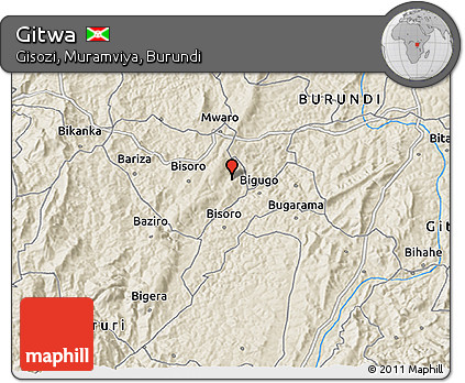 Shaded Relief 3D Map of Gitwa