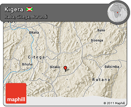 Shaded Relief 3D Map of Kigera