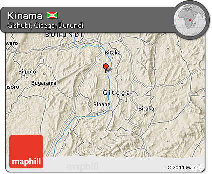 Shaded Relief 3D Map of Kinama