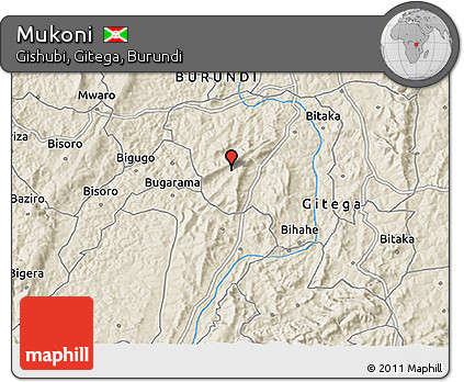 Shaded Relief 3D Map of Mukoni