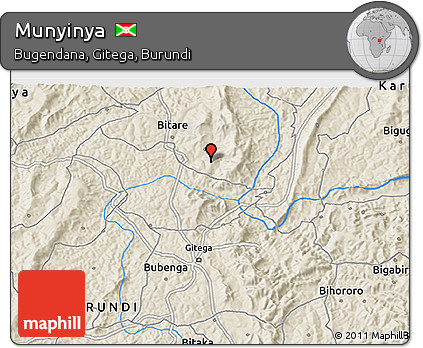 Shaded Relief 3D Map of Munyinya