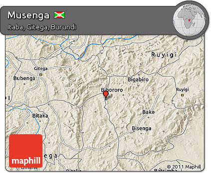Shaded Relief 3D Map of Musenga