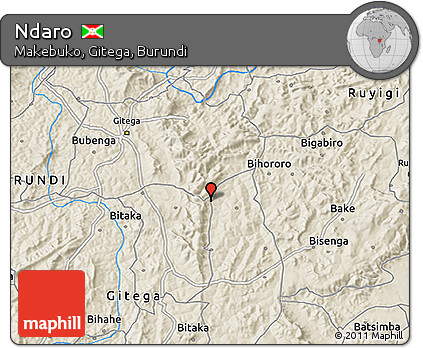 Shaded Relief 3D Map of Ndaro