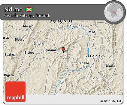 Shaded Relief 3D Map of Ndimo